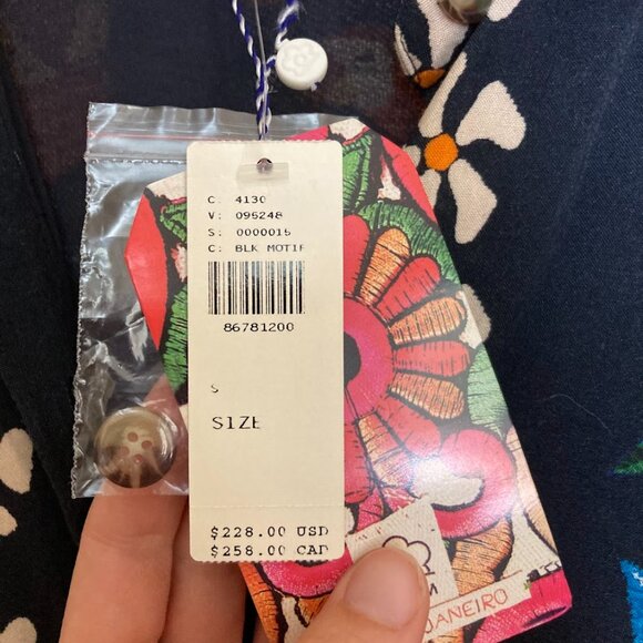 Anthropologie Farm Rio Long Sleeve Button-Front Floral Midi Dress - Picture 5 of 10